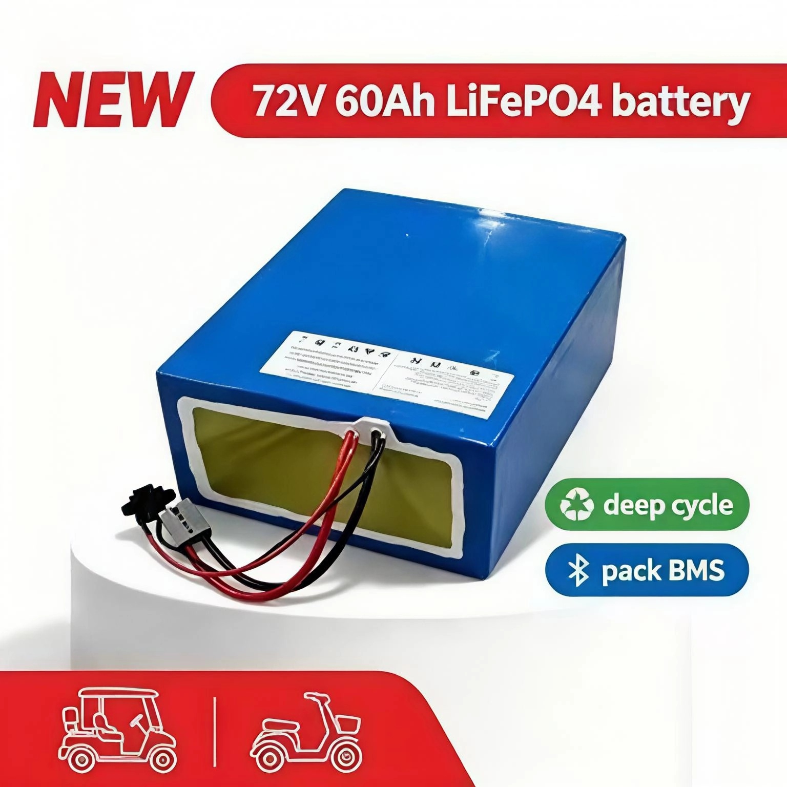 72V 60Ah Lifepo4 Battery Pack - リチウム72V 60Ah lifepo4バッテリーパック BMS 24S 76.8V