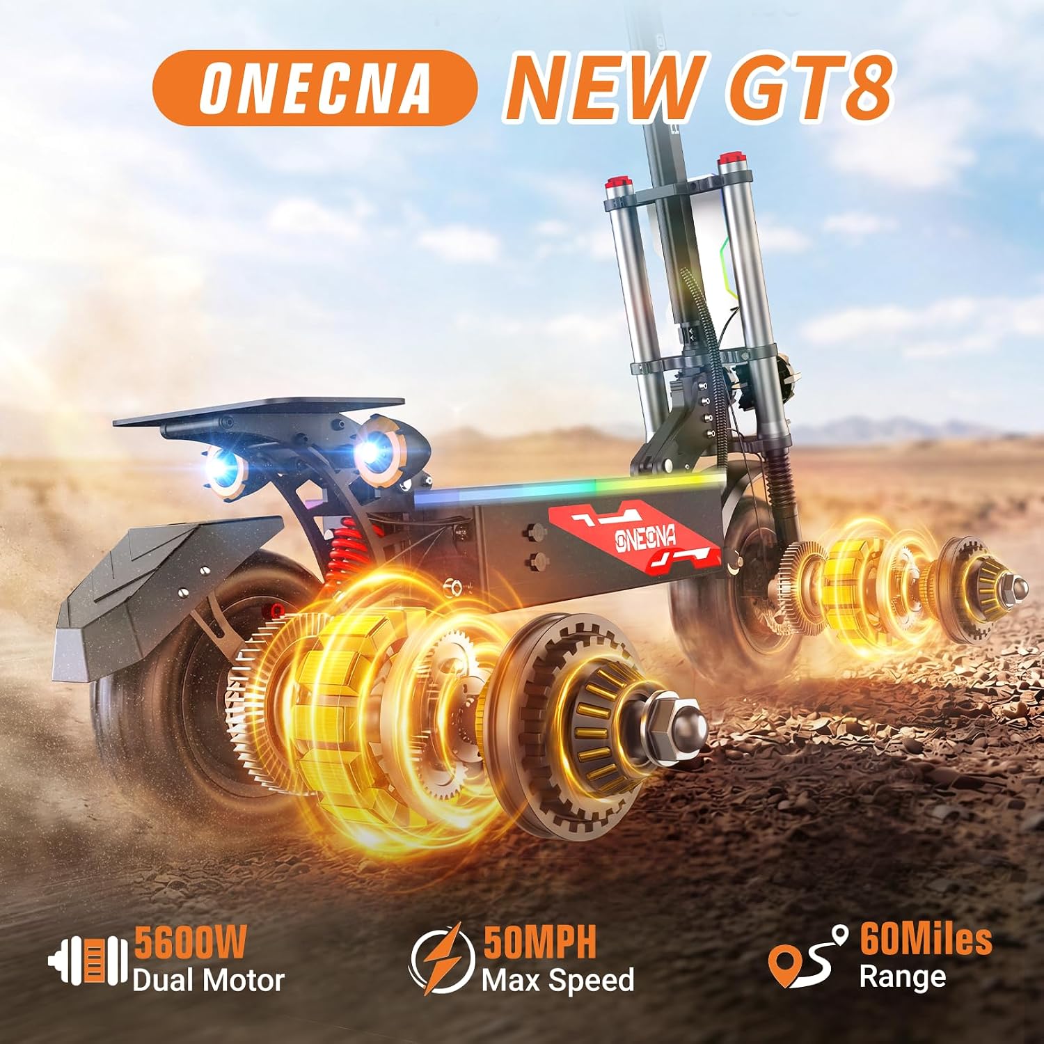 ONEONA GT8：大人のための折りたたみ式オフロード電動 - 60V 5600W Dual Motor Electric Scooter のレビューと価格